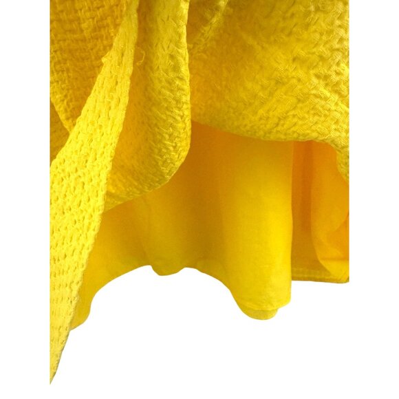 J. Crew Bright Yellow Basketweave Cold Shoulder Sundress Size XL‎ Summer - Picture 7 of 11